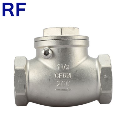 RF Stainless Steel 1 1/2' CF8 CF8M 200 Psi Non Return Thread End Swing Check Valve