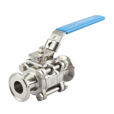 RF Sanitary Stainless Steel 304 316L 1 inch 1000WOG Manual Tri Clamp Full Package 3 PC Ball Valve