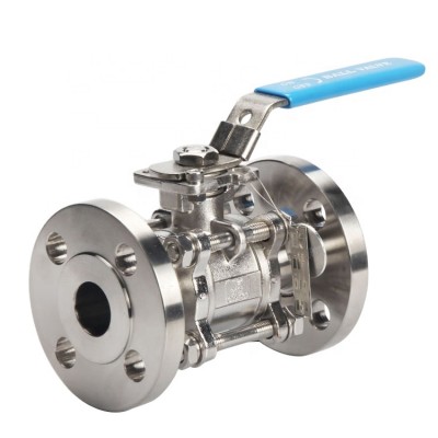 Rf Sanitary Stainless Steel 304 316l Manual Flanged Connection 3pc Ball Valve