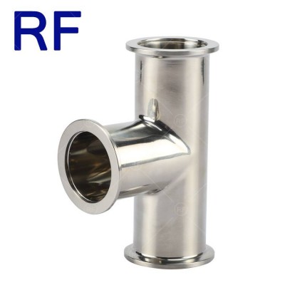 Rf 1" Ss304 3a Din Sms Sanitary Pipe Fitting Stainless Steel Clamped Tube Cross Tee