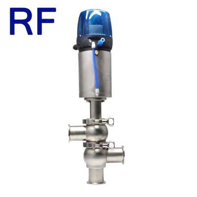 Rf Sanitary Stainless Steel Clamp Pneumatic Divert Seat Reversing Valve