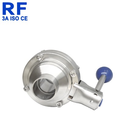 RF Sanitary Stainless Steel Butterfly Type Welding Manual Ball Valve